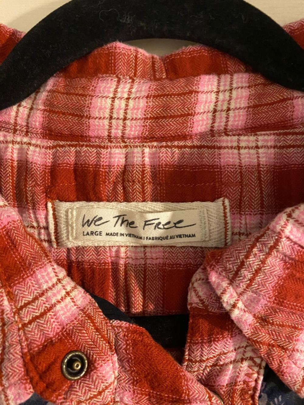 Free People Mixed-Pattern Red Plaid Button-Up Shirt - Picture 7 of 9